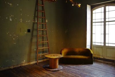 Empty chairs and table at home