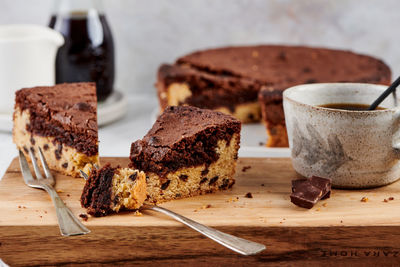 Close-up of cake on table