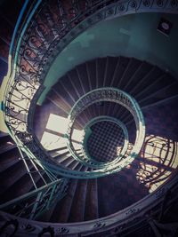 Low angle view of spiral staircase