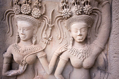 Close-up of elephant statue at temple