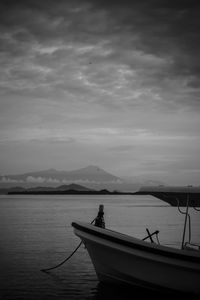 Boat sailing in sea