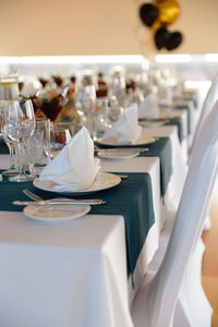 Close-up of food served on table in restaurant