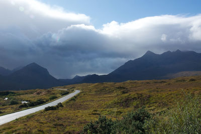 Scenic view of mountains against sky