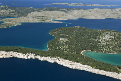 High angle view of lake