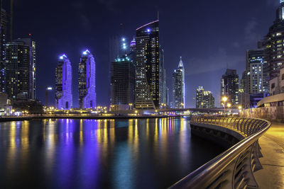 City lit up at night