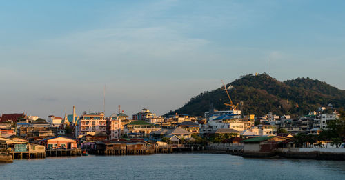 View of town by sea