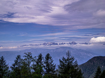 Scenic view of landscape and mountains against sky