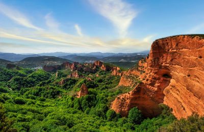 Scenic view of rocky mountains against sky