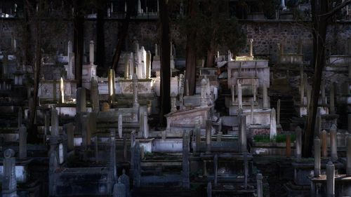 A  beautiful historic cemetery in the middle of istanbul city