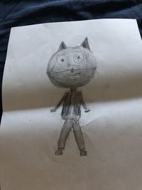 Close-up of painting on white wall