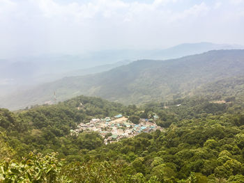 High angle view of townscape against sky