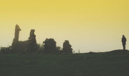 Woman looking at sunset