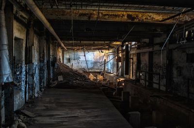 Interior of abandoned building