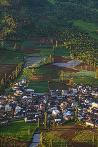 High angle view of townscape