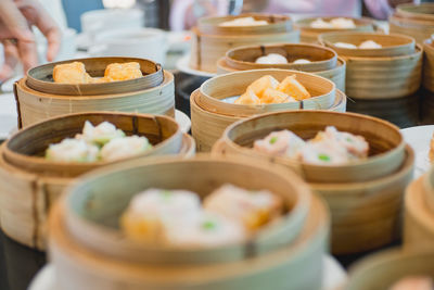 Close-up of food in boxes