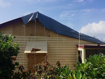 Low angle view of built structure against the sky