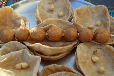 High angle view of bread on table