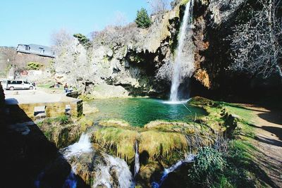 Scenic view of waterfall