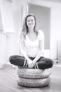 Portrait of smiling girl at home