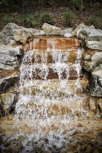 Water flowing through rocks