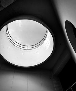 Low angle view of skylight in building