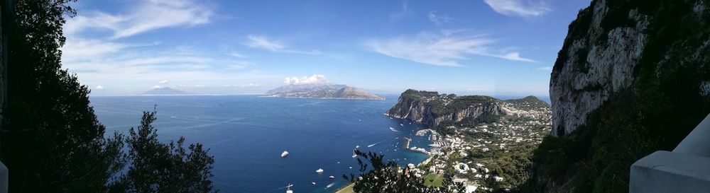 High angle view of sea against sky