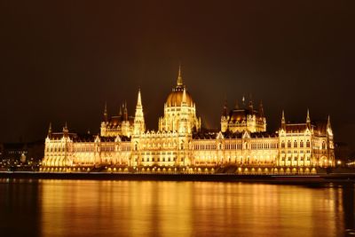 Illuminated city lit up at night