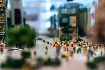 Group of people on road in city