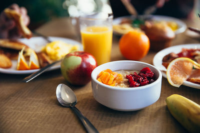 Close-up of food on table