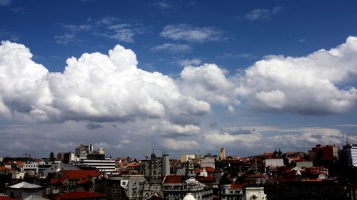 High angle view of townscape against sky