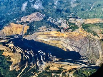 High angle view of volcanic landscape