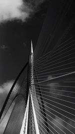 Low angle view of suspension bridge