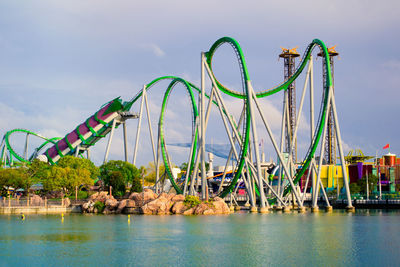 Amusement park against sky