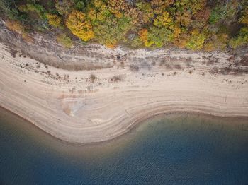 High angle view of beach