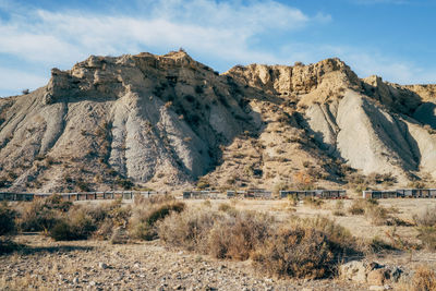 Panoramic view of mountains against sky