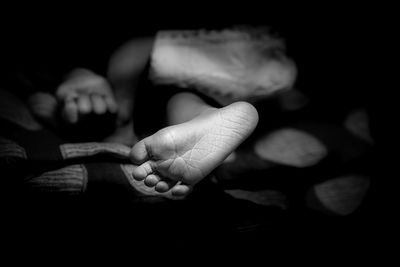 Close-up of a  cute baby foot