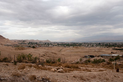 Scenic view of desert against sky