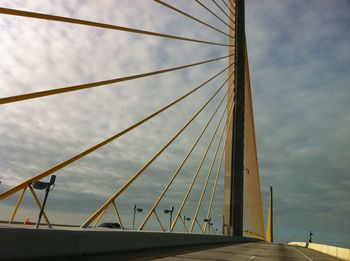 Suspension bridge against sky