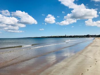 Scenic view of beach against sky