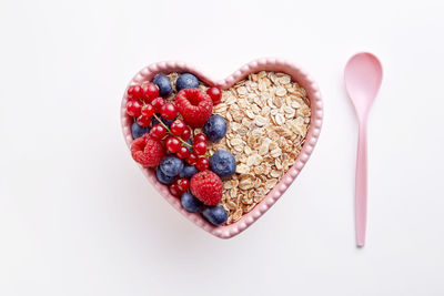 Directly above shot of breakfast served in bowl