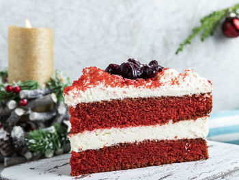 Close-up of cake on table