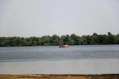 View of boat in sea