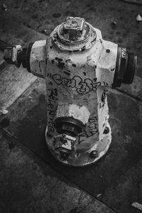 High angle view of fire hydrant