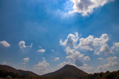 Low angle view of mountain against sky