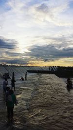 Scenic view of sea during sunset