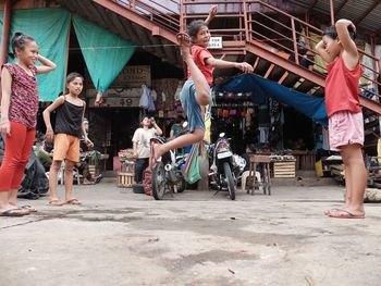 People dancing at night