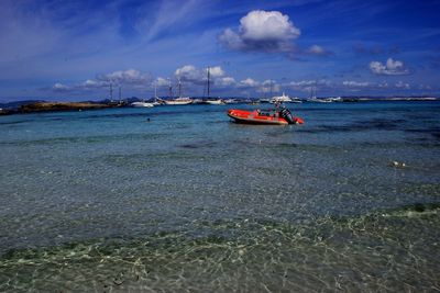 Boats in sea