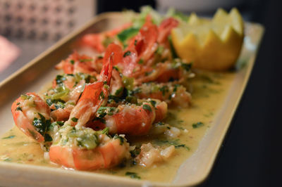 Close-up of salad in plate