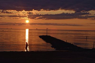 Scenic view of sunset over sea