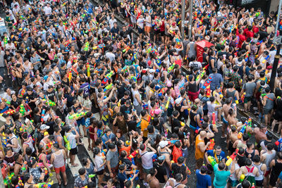 High angle view of crowd